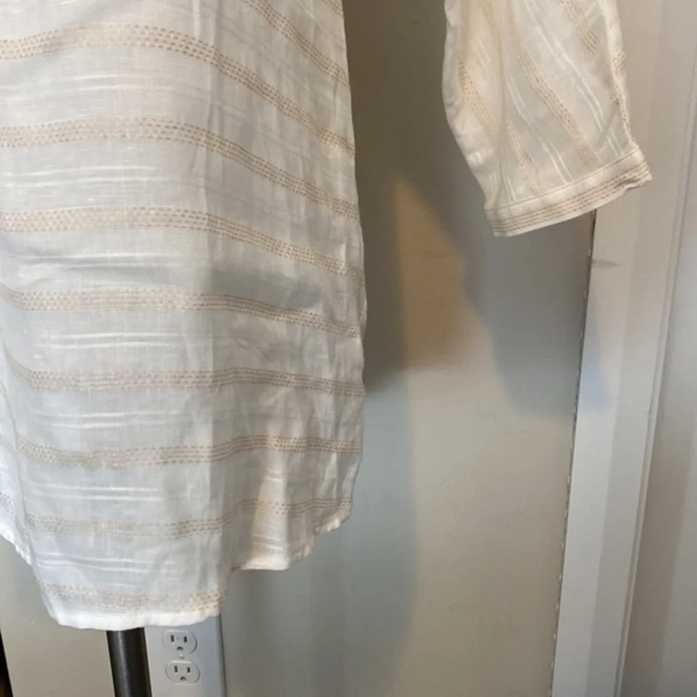 NWT! Massimo Dutti Striped Linen Tie Blouse - Picture 3 of 7